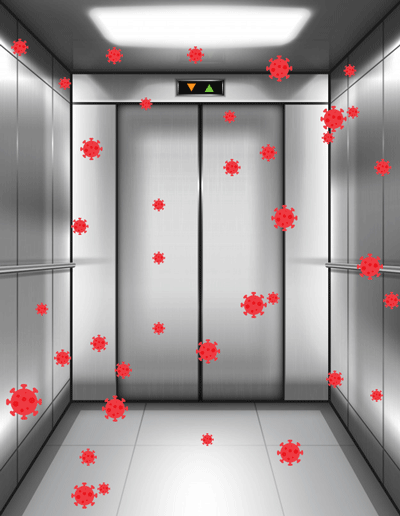 Ascensor infectado por virus